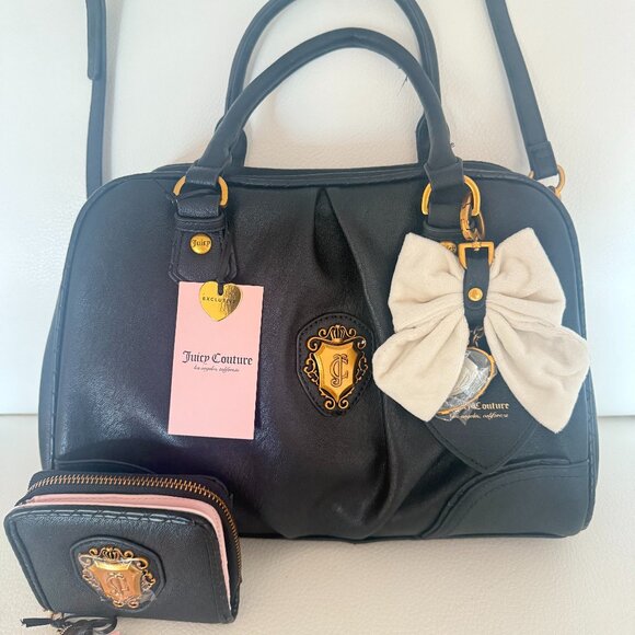 Juicy Couture Juicy Romance Satchel crossbody bag w wallet & bow charm - Picture 1 of 9
